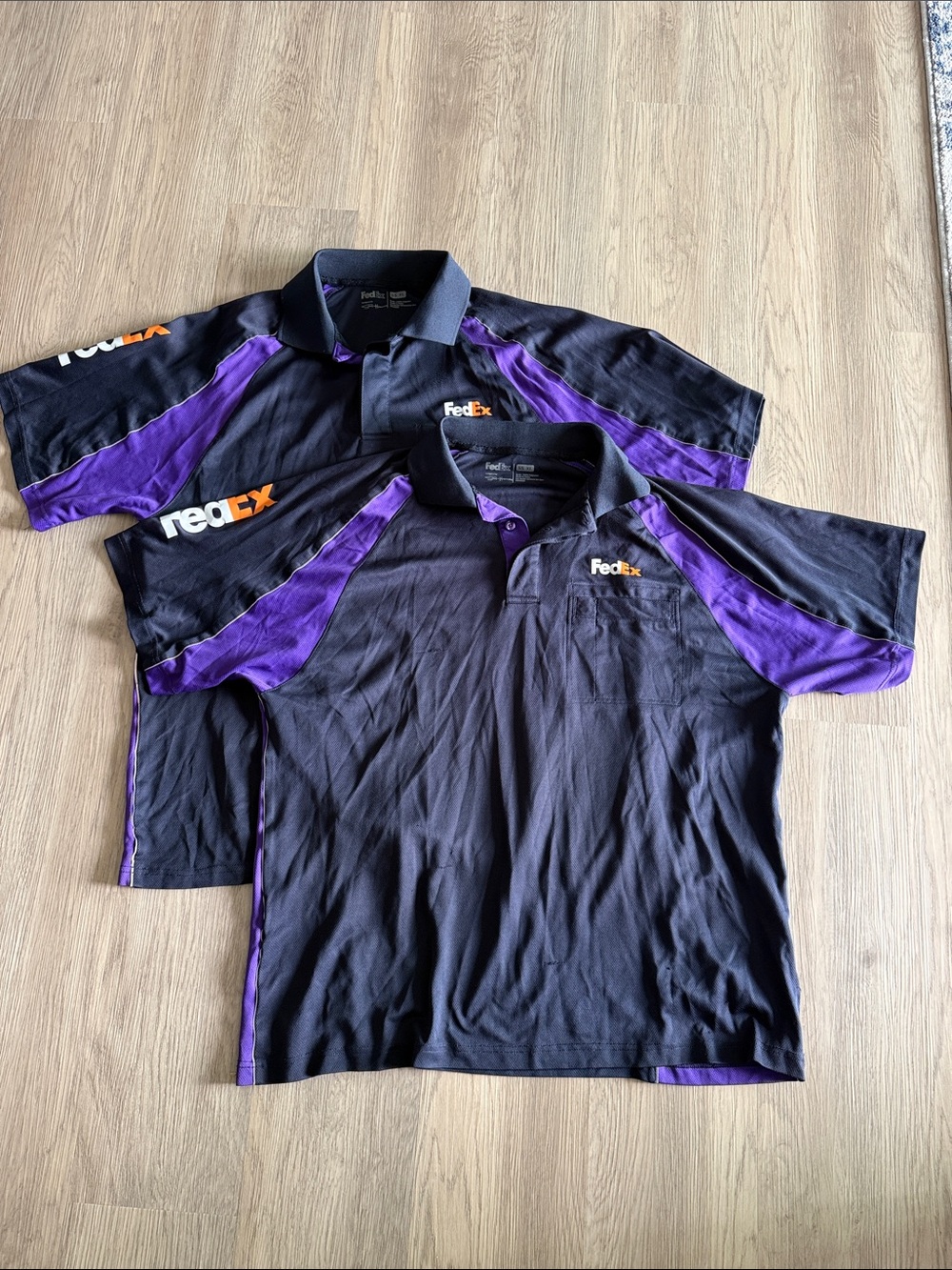 FedEx Black and Purple Short-Sleeve Polo Shirt XL